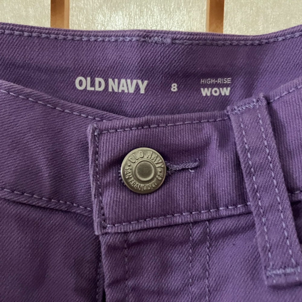 Old Navy 8 Purple Midrise Wow Jean Shorts - Picture 3 of 4